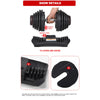Adjustable 90lb/40kg Dumbbell Set 10~90lb Adjustment Rubber Cover Anti-Skidd Iron Workout Weights Exercise Gym Fitness Dumbell