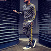 men's tracksuit Sets Fashion Plaid Male Jacket + Pants 2 Piece Set Sports Suit Autumn High Quality 3D Print Casual Sportswear