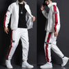 New Spring Men Casual Sets Mens Hooded Tracksuit Sportswear Jackets+Pants 2 Piece Sets Hip Hop Running Sports Suit 5XL