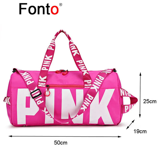 Fonto Travel Men Sport Gym Bag Women Fitness Waterproof Outdoor Separate Space For Shoes Pouch   Rucksack Yoga Handbag
