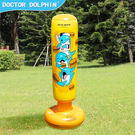 Unisex Children Tumbler Punching Bag Fitness Inflatable Kids Sandbag Home Gym Fitness Boxing Fight Training Stress Relief Toy